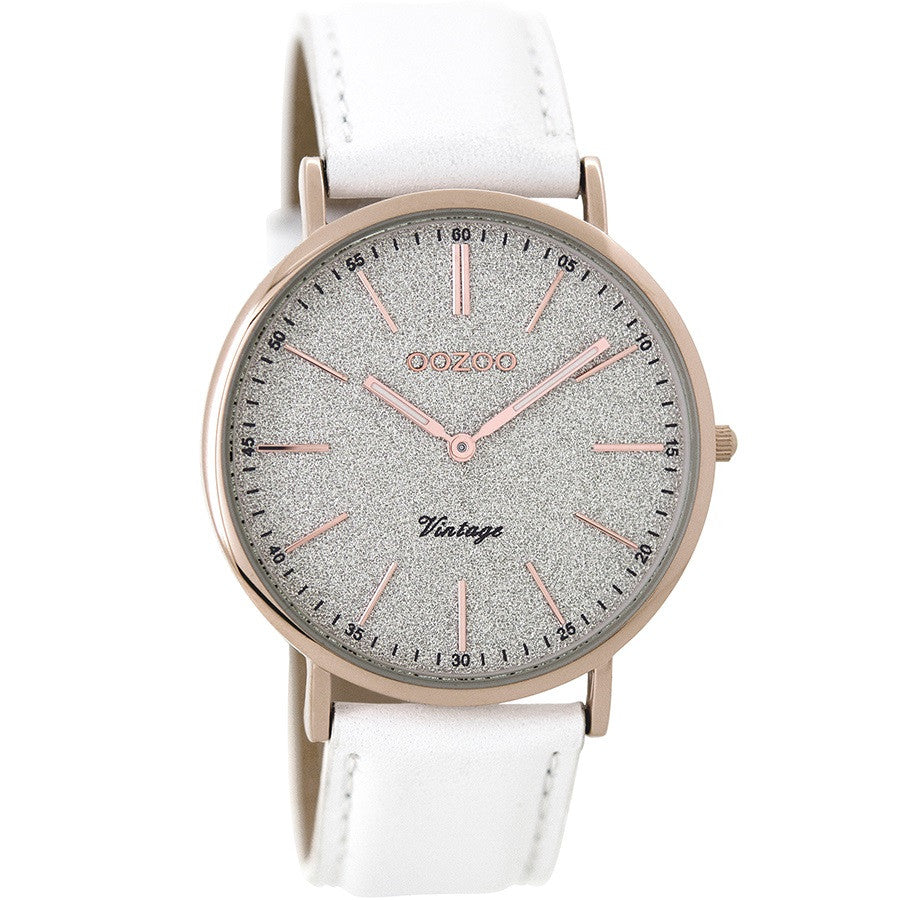 C8191 / 40mm / Glitter / Rose Gold / White