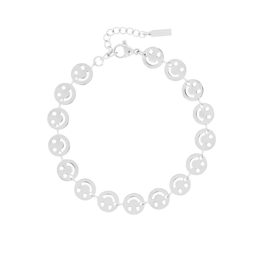 Silver coloured bracelet with smileys
