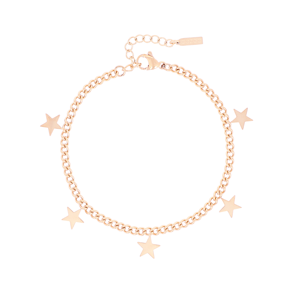 Rose coloured bracelet with stars