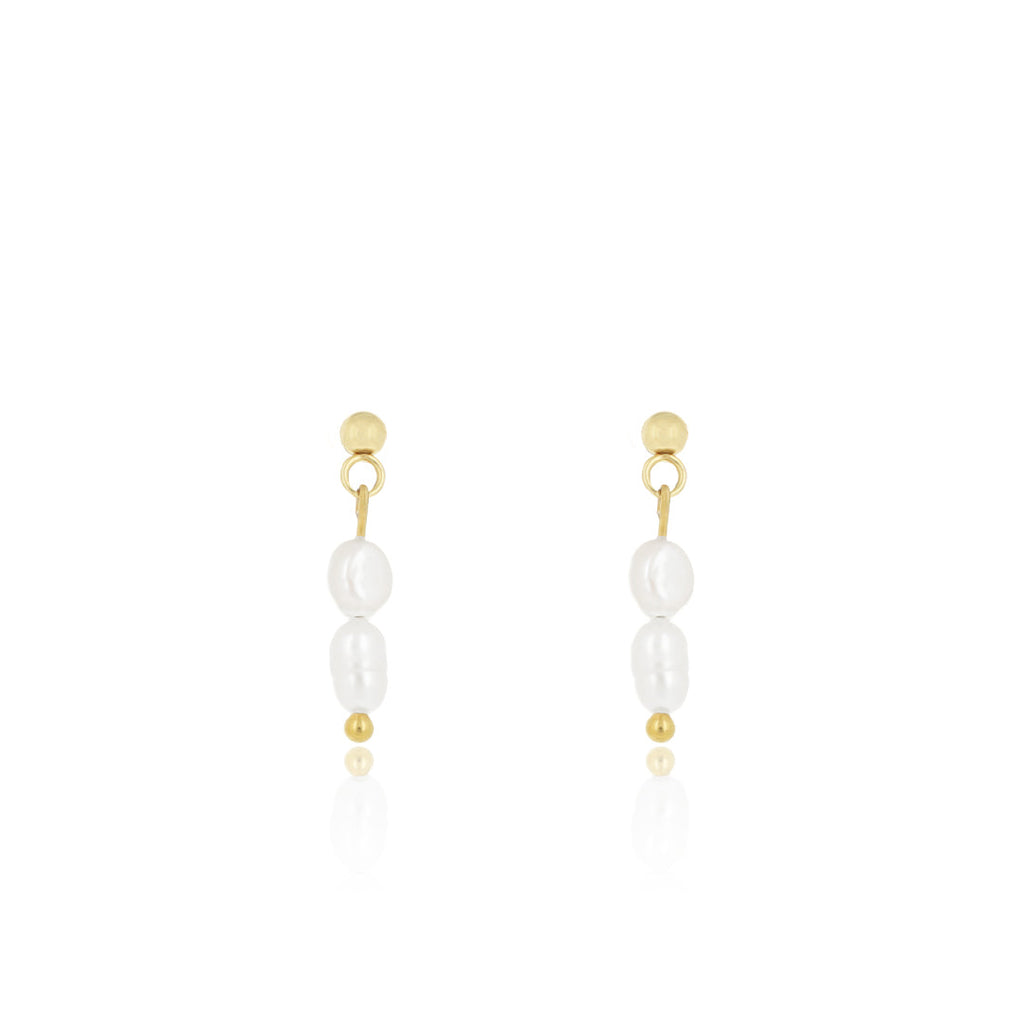 Gold Earrings with Pearl beads