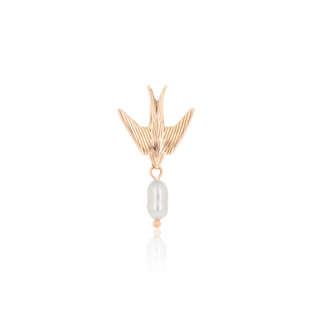 Rose Gold Earring with Swallow