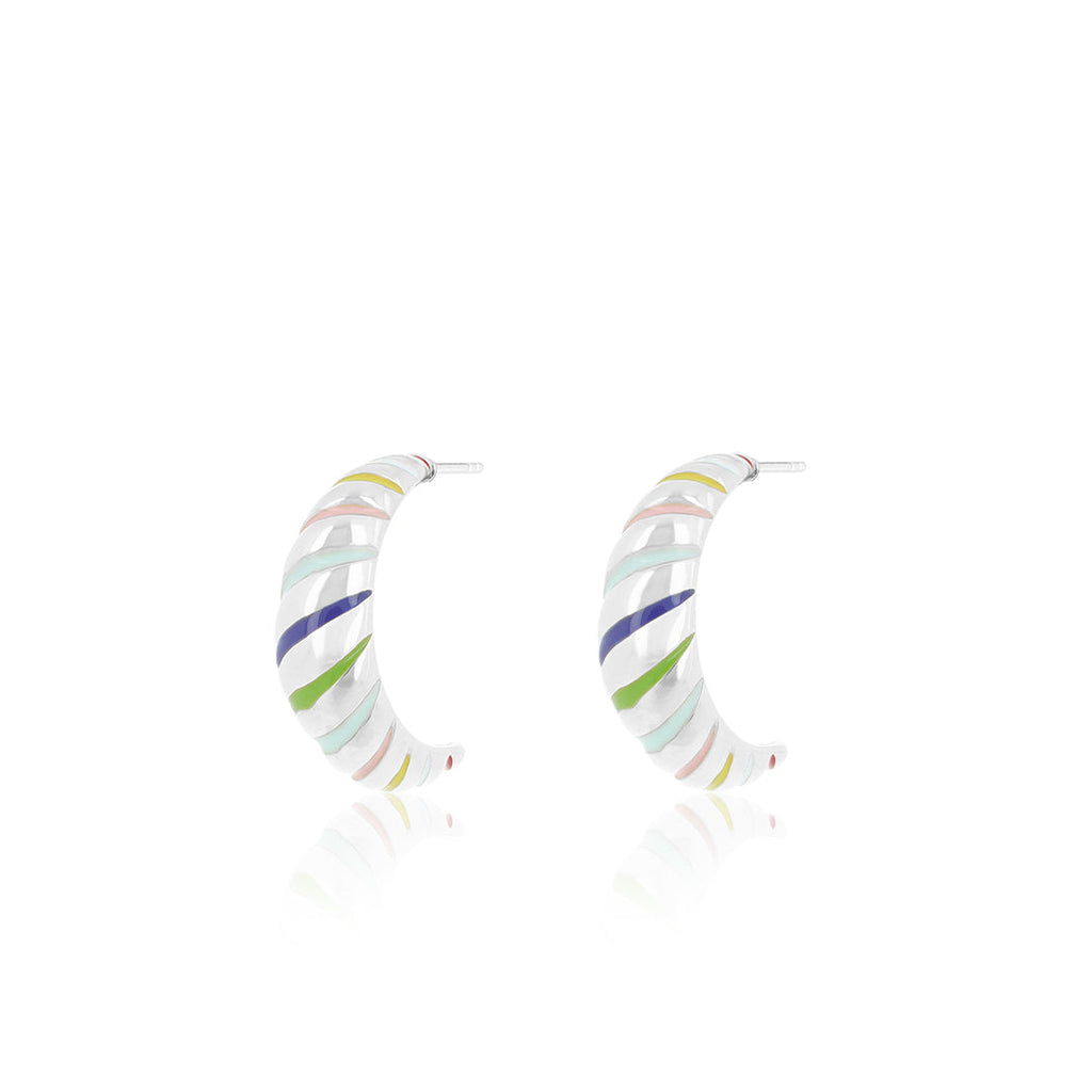 Silver Earrings with Rainbow