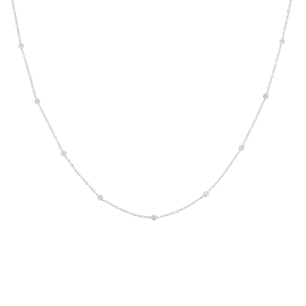 Silver necklace with dots