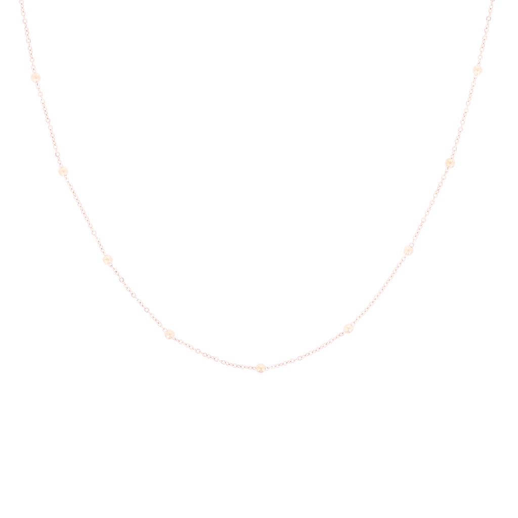 Rose gold necklace with dots