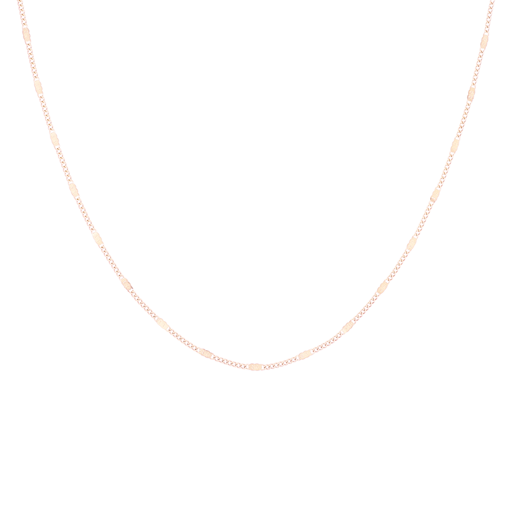 Rose coloured necklace with classic detail