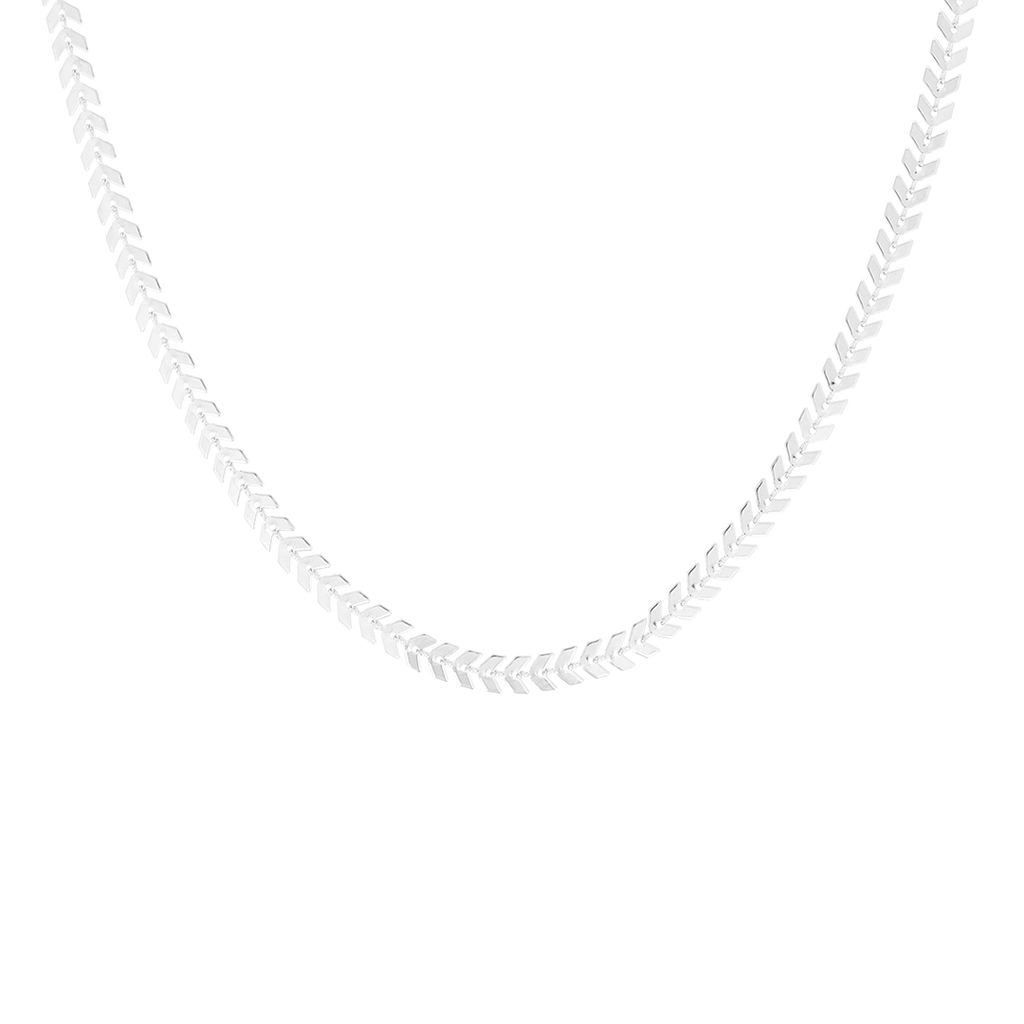 Silver coloured necklace with V-chain