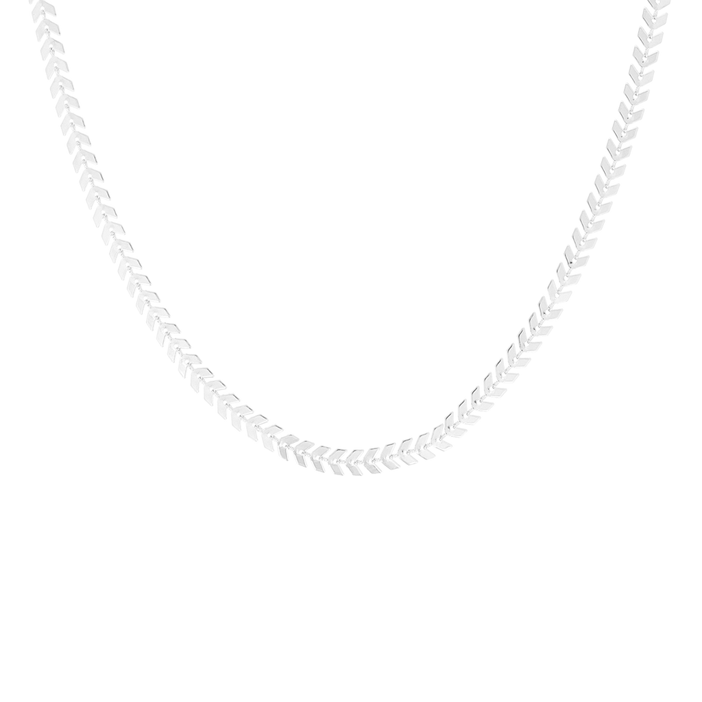 Silver necklace with V-chain