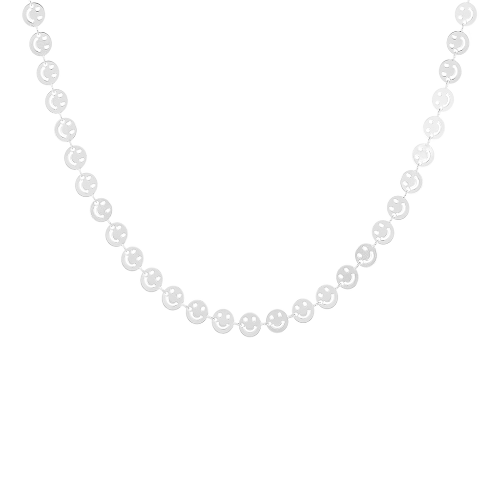 Silver necklace with smileys
