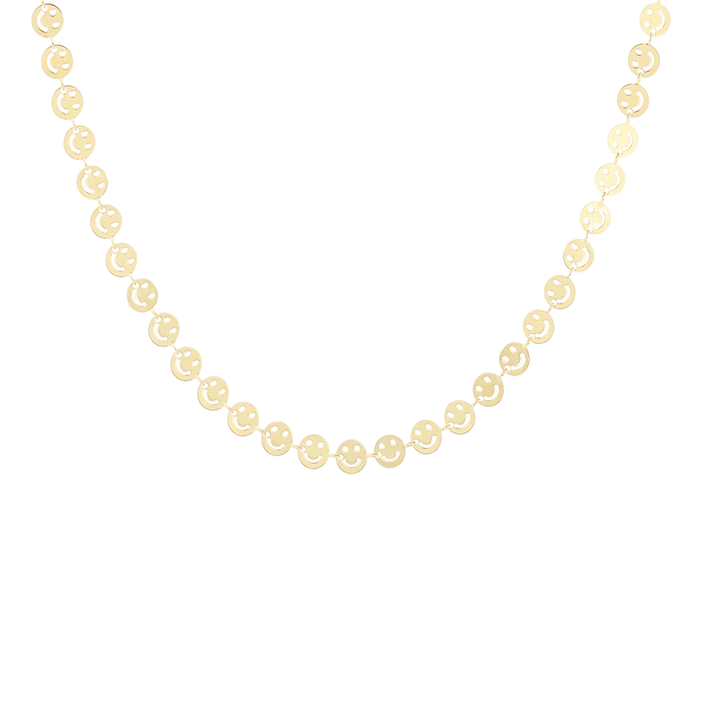 Gold necklace with smileys
