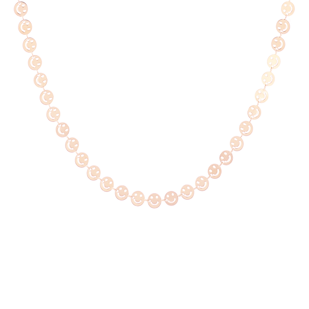 Rose gold necklace with smileys