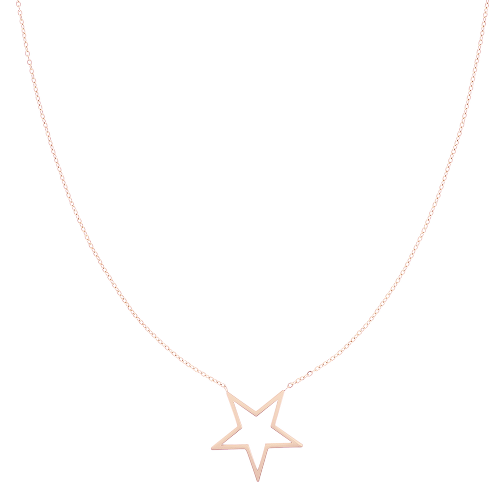 Rose gold necklace with big star