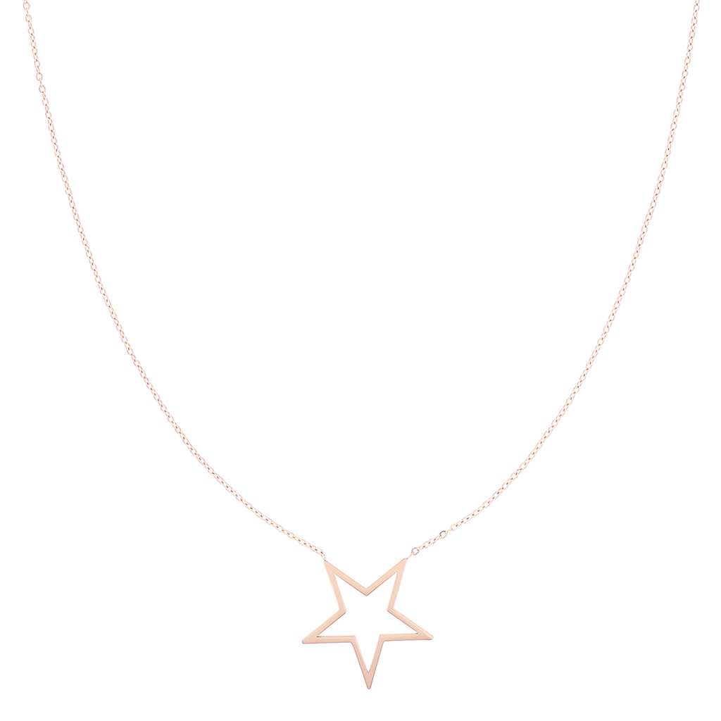 Rose coloured necklace with big star