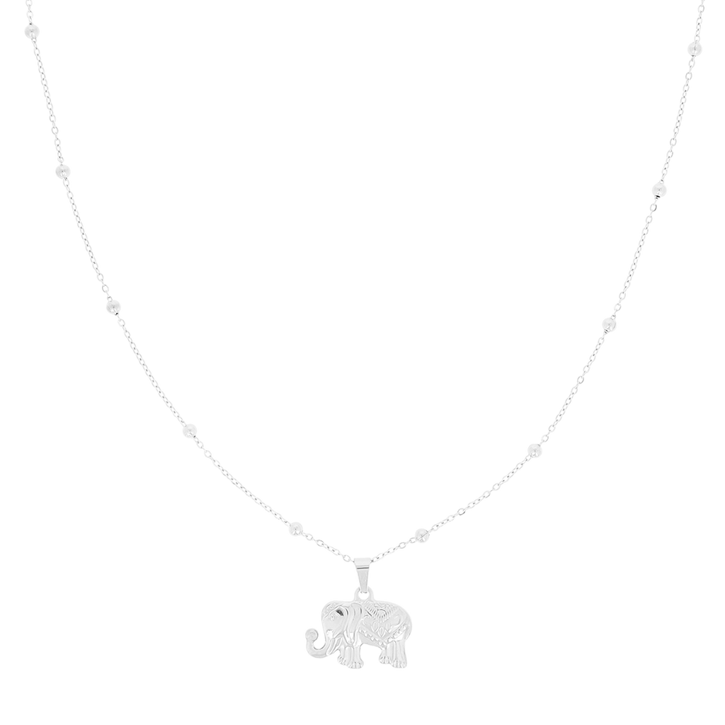 Silver necklace with elephant charm