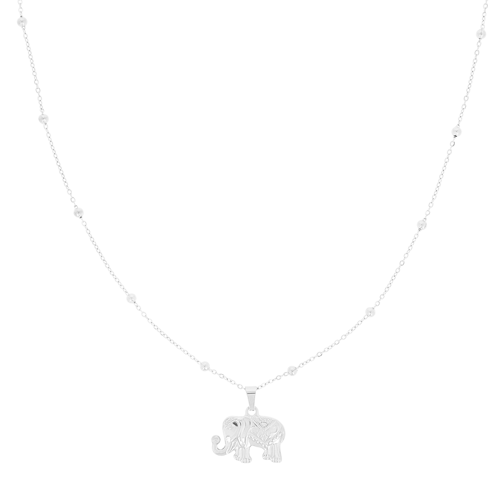 Silver coloured necklace with elephant charm