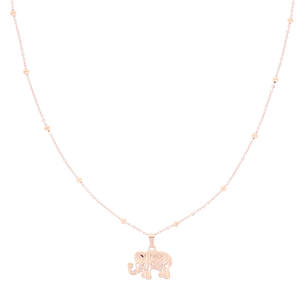 Rose gold necklace with elephant charm