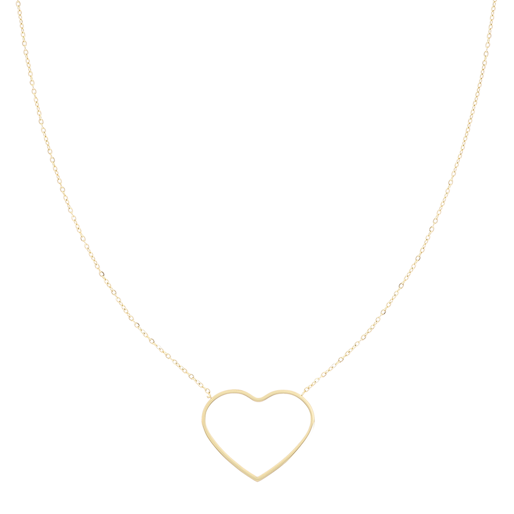 Gold coloured necklace with big heart OOZOO TIMEPIECES AUS NZ
