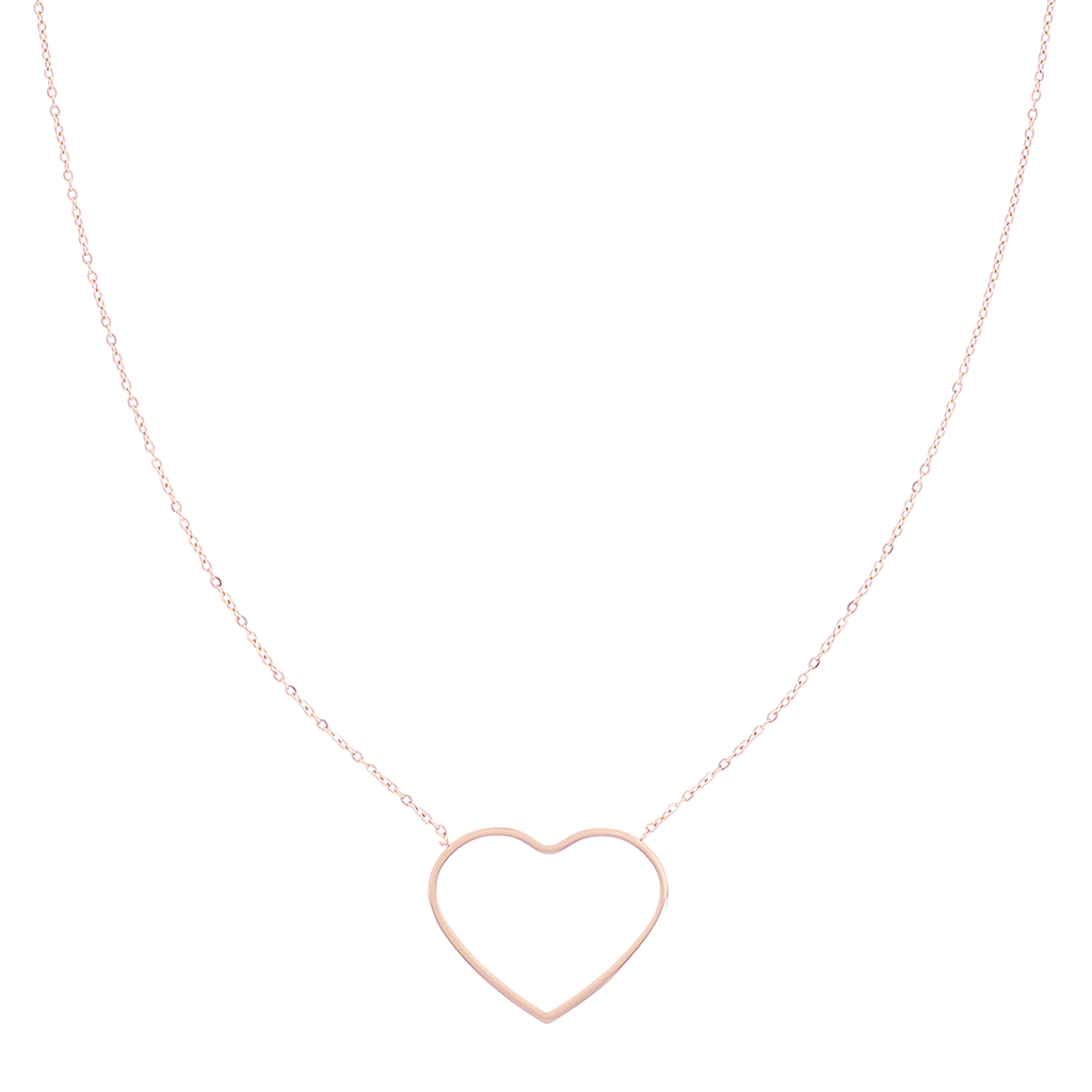 Rose coloured necklace with big heart